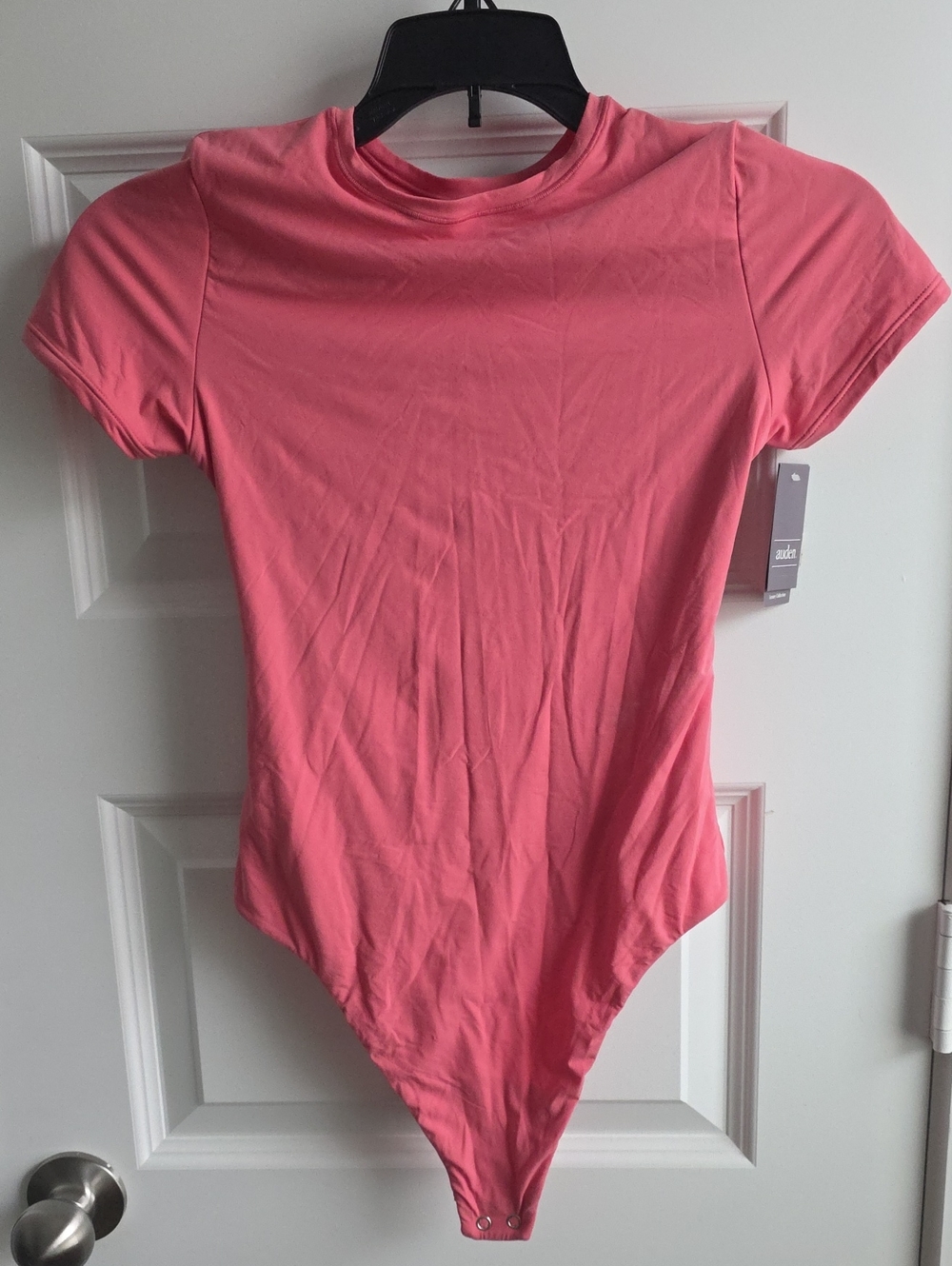 Auden Coral Pink Short-Sleeve One-Piece Bodysuit XS G236